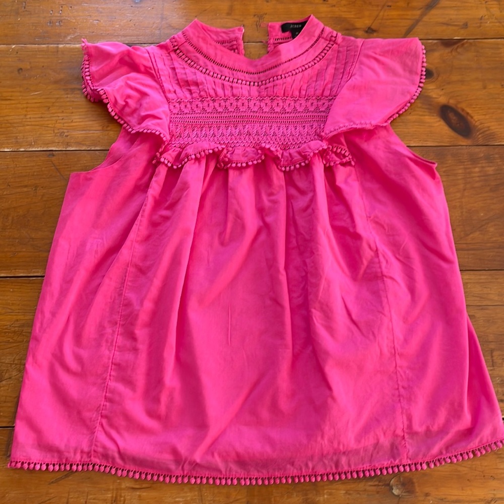 J Crew Smocked Blouse